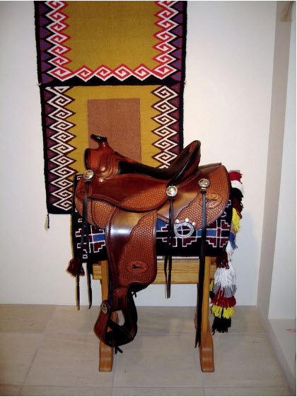 Couverture De Selle Western Show Surdimensionnée (34x42) En Laine - Inde - Neuve